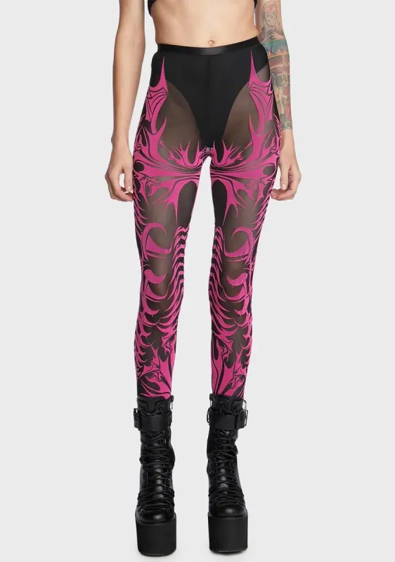 Candy Ill Fated Love Mesh Leggings sold by Dolls Kill