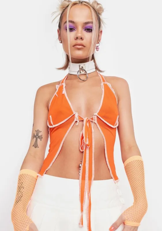 Close To The Line Halter Top sold by Dolls Kill