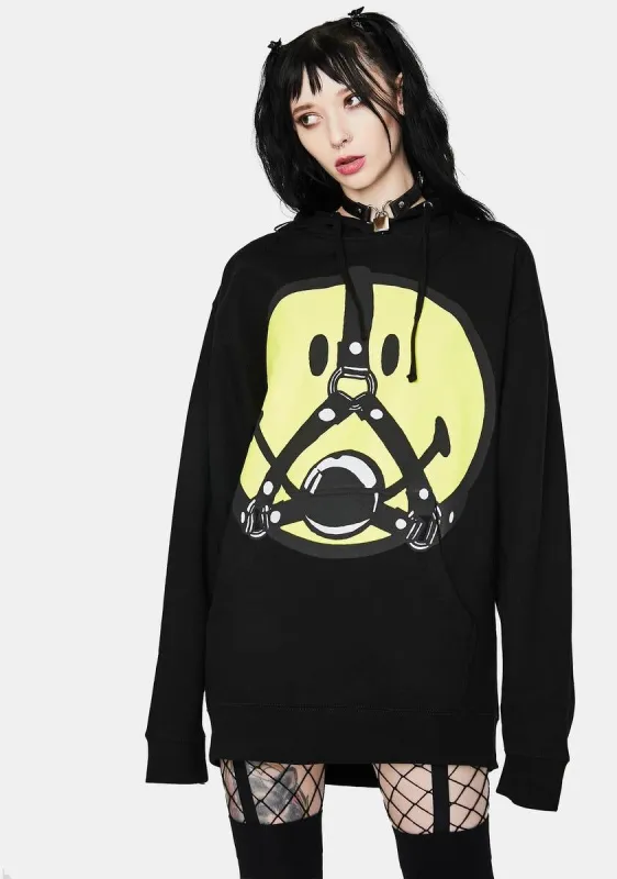 Smiley Ball Gag Hoodie sold by Dolls Kill