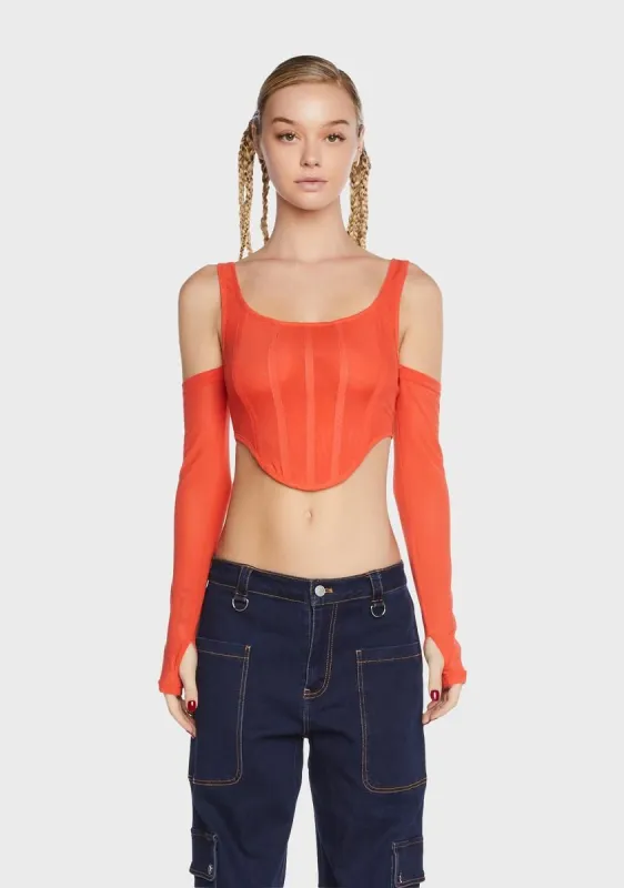 Orange Aria Corset Top sold by Dolls Kill