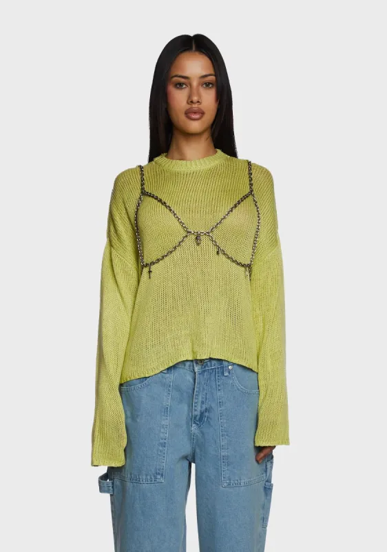 Trinket Layered Knit Sweater sold by Dolls Kill