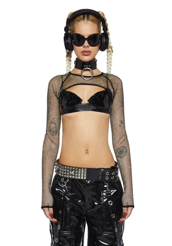 Mayhem Mindset Fishnet Shrug - Black sold by Dolls Kill