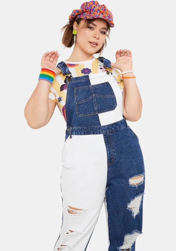 Plus Darling Day Patchwork Overalls sold by Dolls Kill