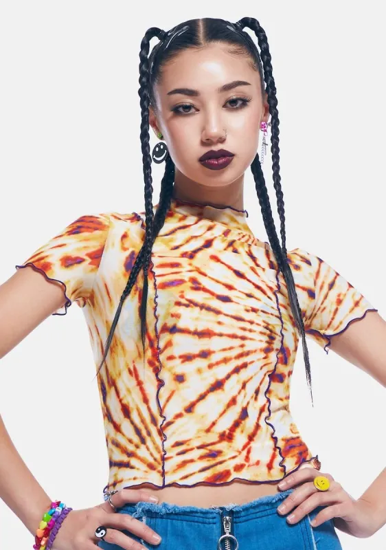 Main Influence Tie Dye Crop Top sold by Dolls Kill