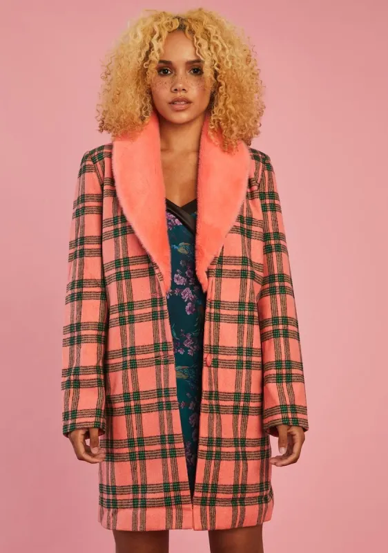 Antique Angel Plaid Peacoat sold by Dolls Kill