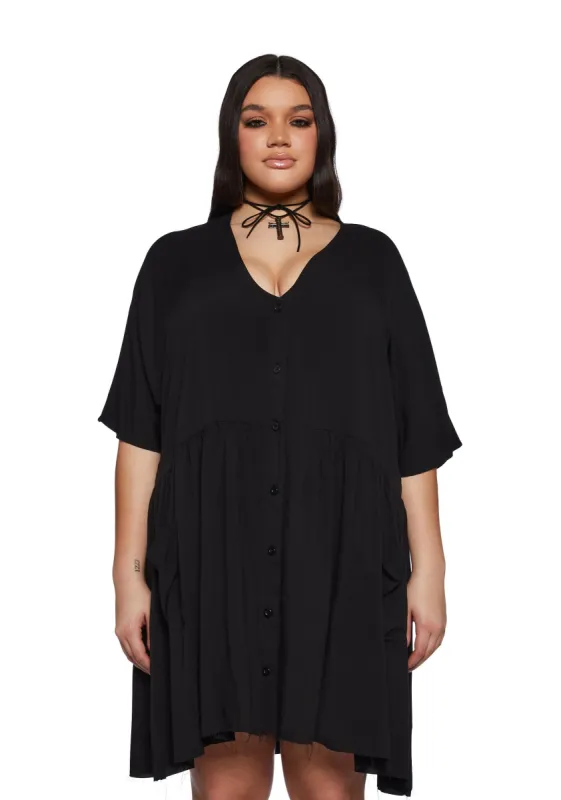 Plus Not Your Babydoll Dress - Black sold by Dolls Kill