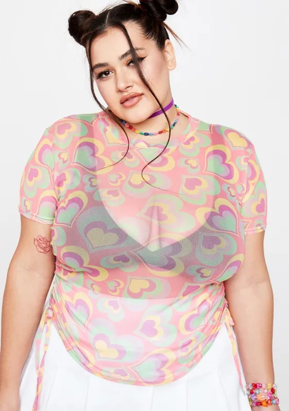 Plus Mesh Heart Top sold by Dolls Kill