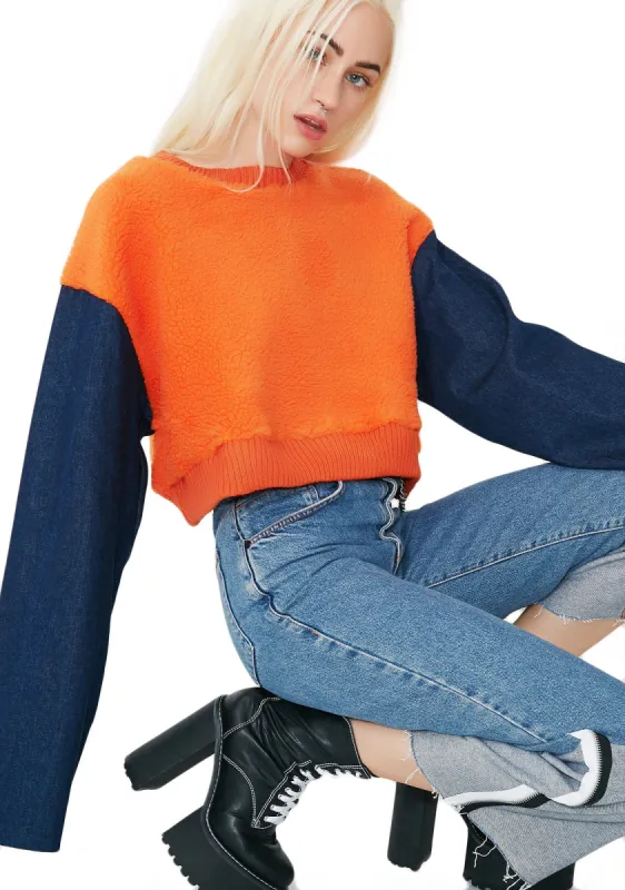 Double Crosser Cropped Sweatshirt sold by Dolls Kill