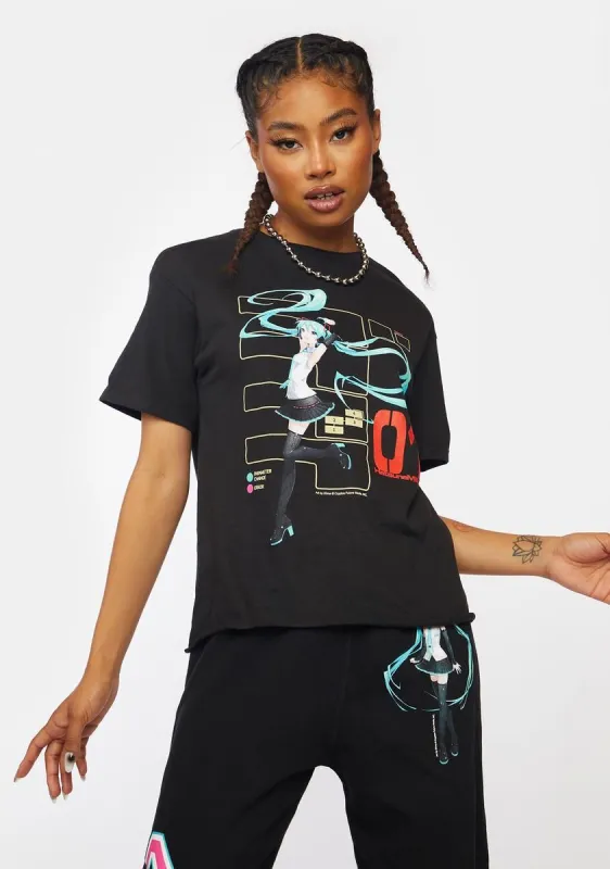 X Hatsune Miku Black Graphic Tee sold by Dolls Kill