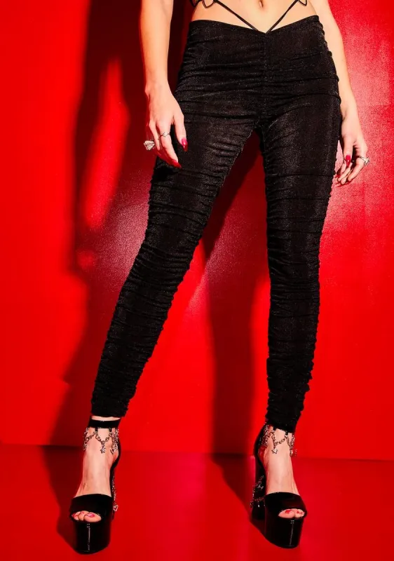Wanna Be Her Ruched Heart Charm Leggings sold by Dolls Kill