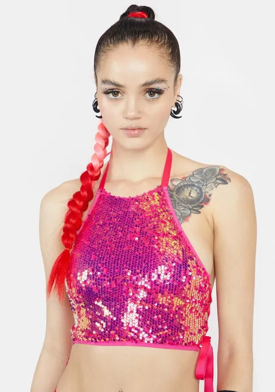Lady Technotopia Flip Sequin Top sold by Dolls Kill