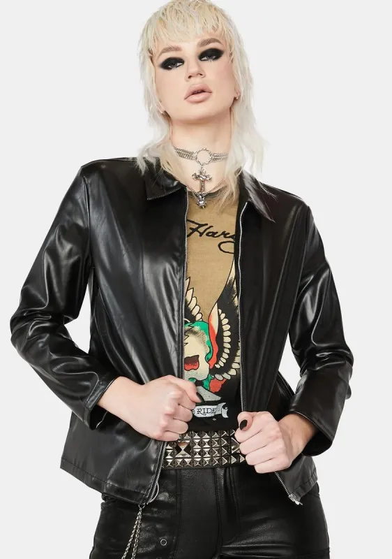 Rough 'Em Up Vegan Leather Jacket sold by Dolls Kill