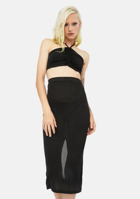 Noir Skip The Line Skirt Set sold by Dolls Kill