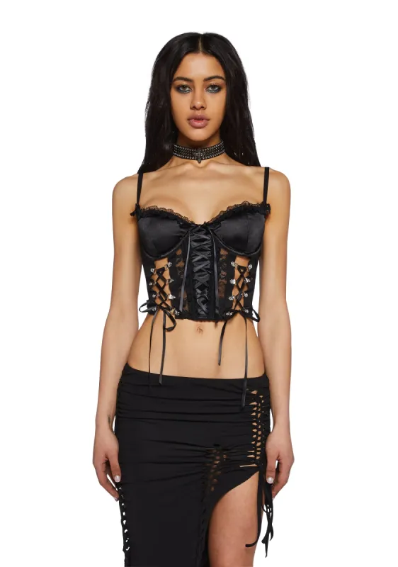 Lovers Lane Corset Top-Black sold by Dolls Kill