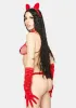 Devil Double Dare Me Fishnet Lingerie Set sold by Dolls Kill