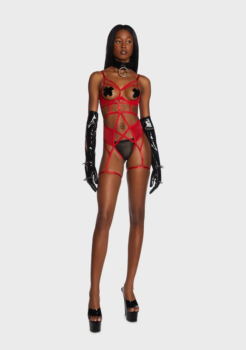Sarah Open Cup Strappy Bodysuit sold by Dolls Kill product image thumbnail 5