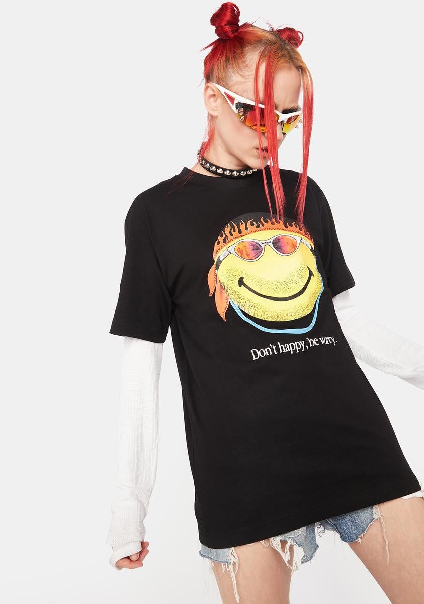 x Smiley Don't Happy Be Worry Tee sold by Dolls Kill product image thumbnail 2