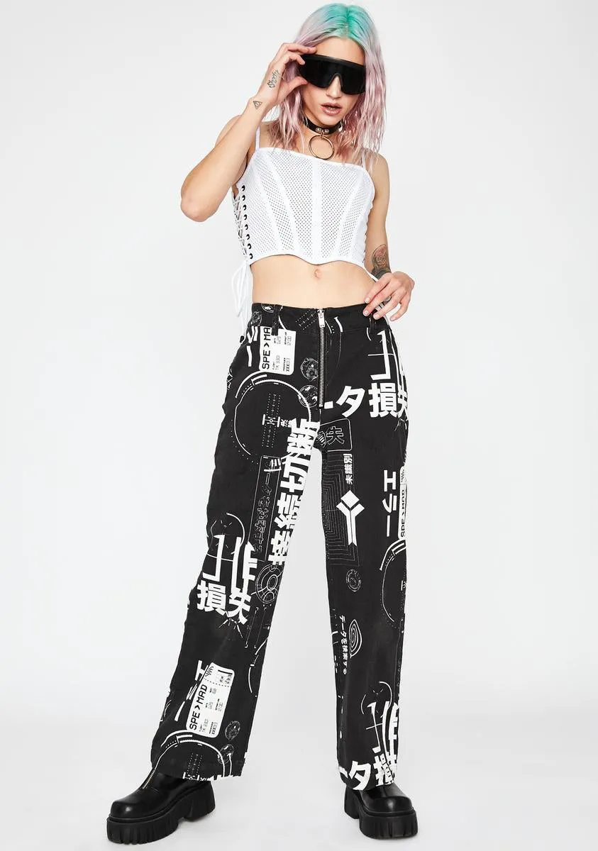 Glitch City Wide Leg Pants sold by Dolls Kill product image thumbnail 3