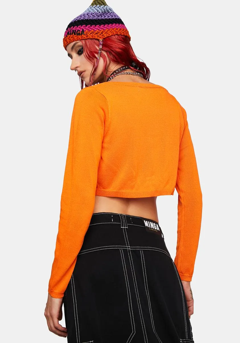 Chain Open Cropped Cardigan sold by Dolls Kill product image thumbnail 4