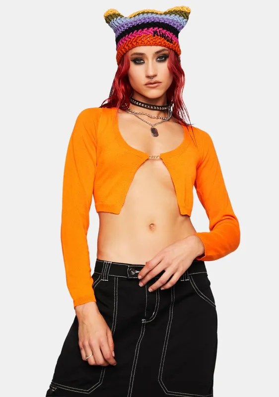 Chain Open Cropped Cardigan sold by Dolls Kill