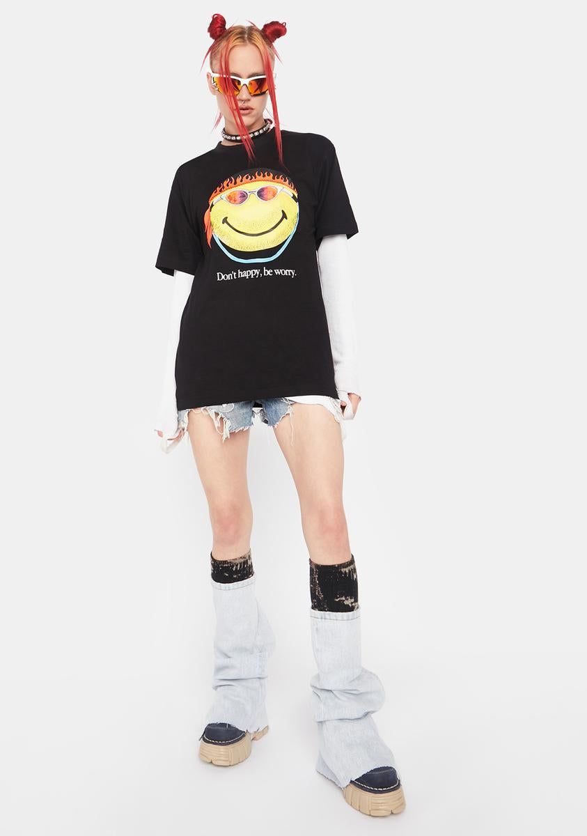 x Smiley Don't Happy Be Worry Tee sold by Dolls Kill product image thumbnail 3
