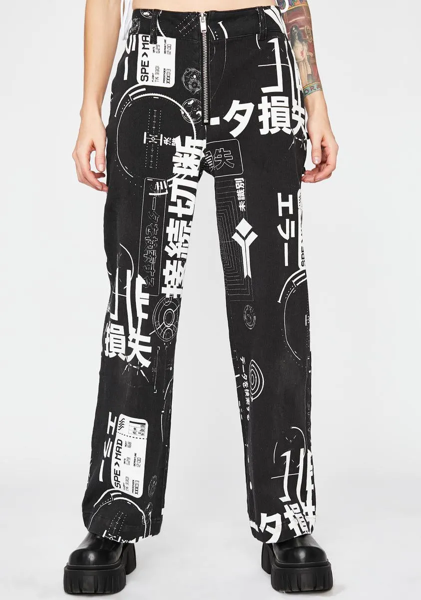 Glitch City Wide Leg Pants sold by Dolls Kill