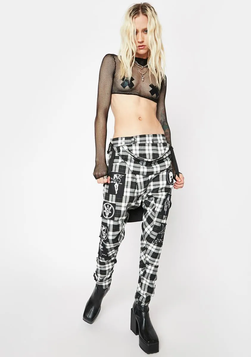 Dark Tartan Patch Clip Pants sold by Dolls Kill product image thumbnail 3