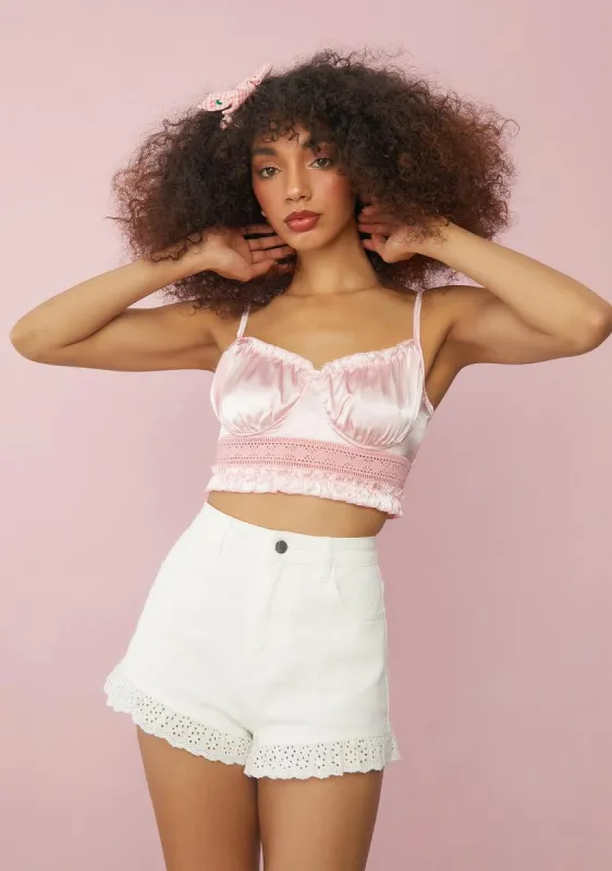Love In Good Time Satin Crop Top sold by Dolls Kill