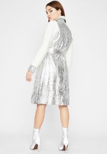 Serenity Embrace Metallic Trench Coat sold by Dolls Kill