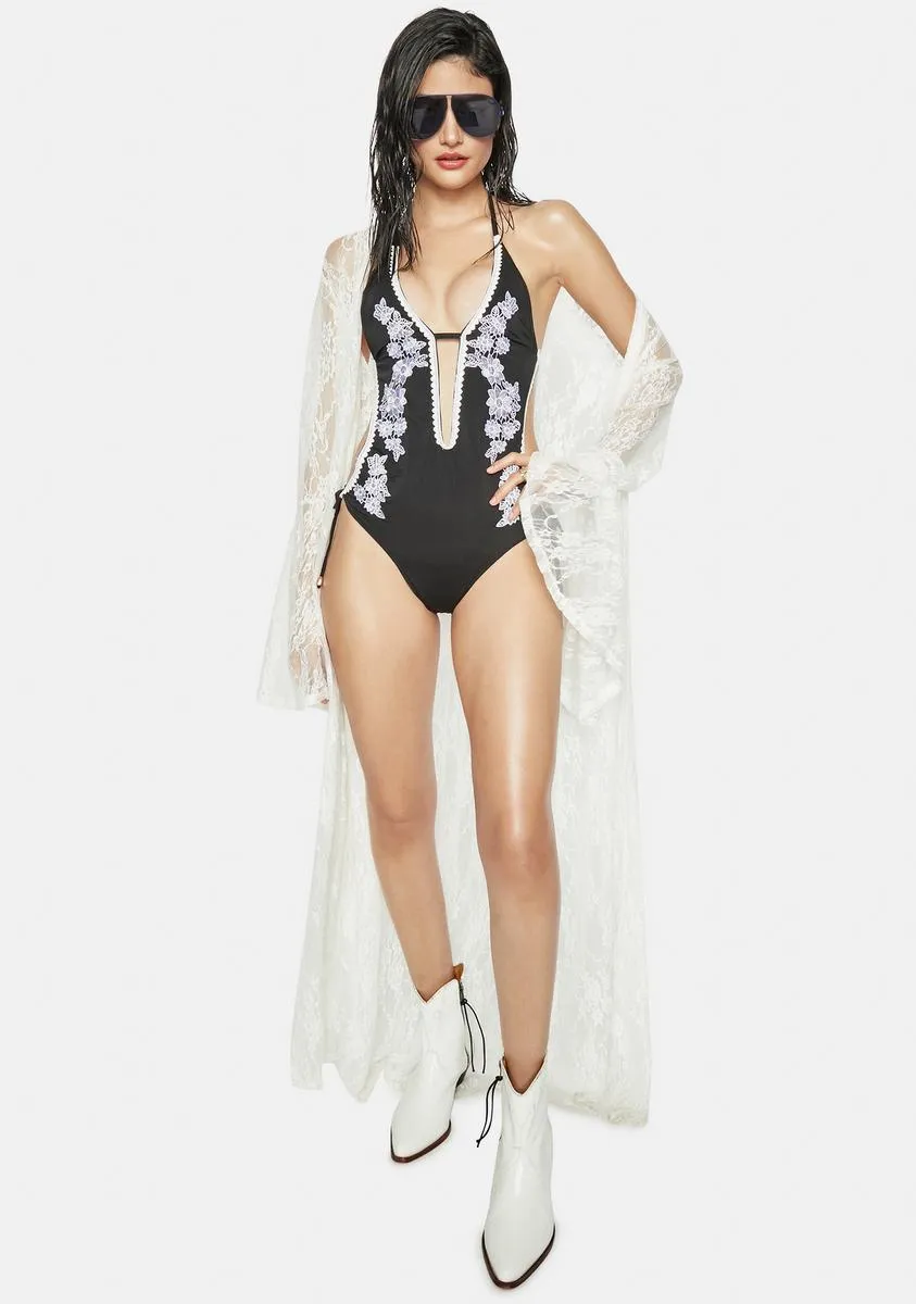 Water Lilies Embroidered One Piece sold by Dolls Kill product image thumbnail 3