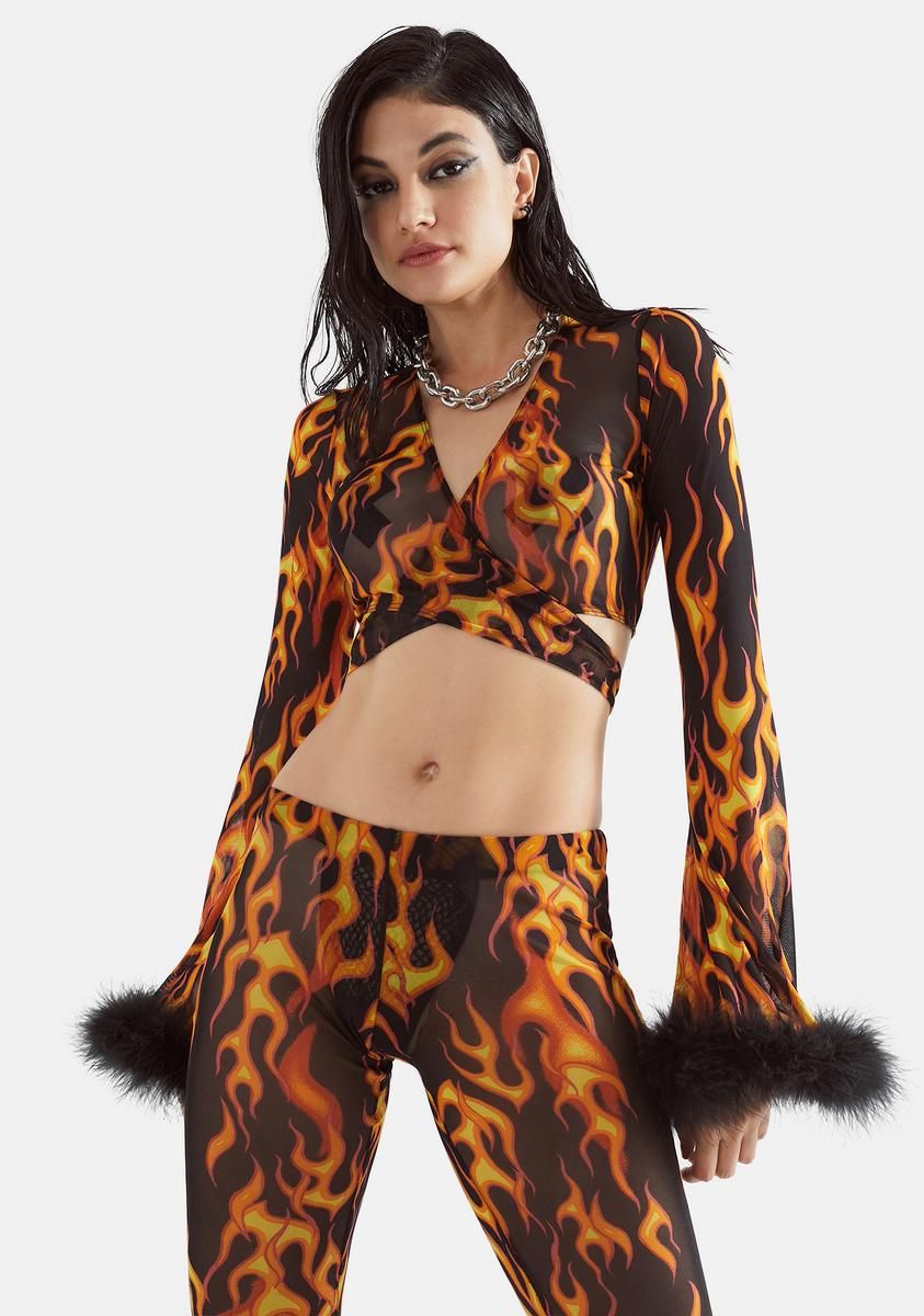 Hottie Desires Mesh Crop Top sold by Dolls Kill