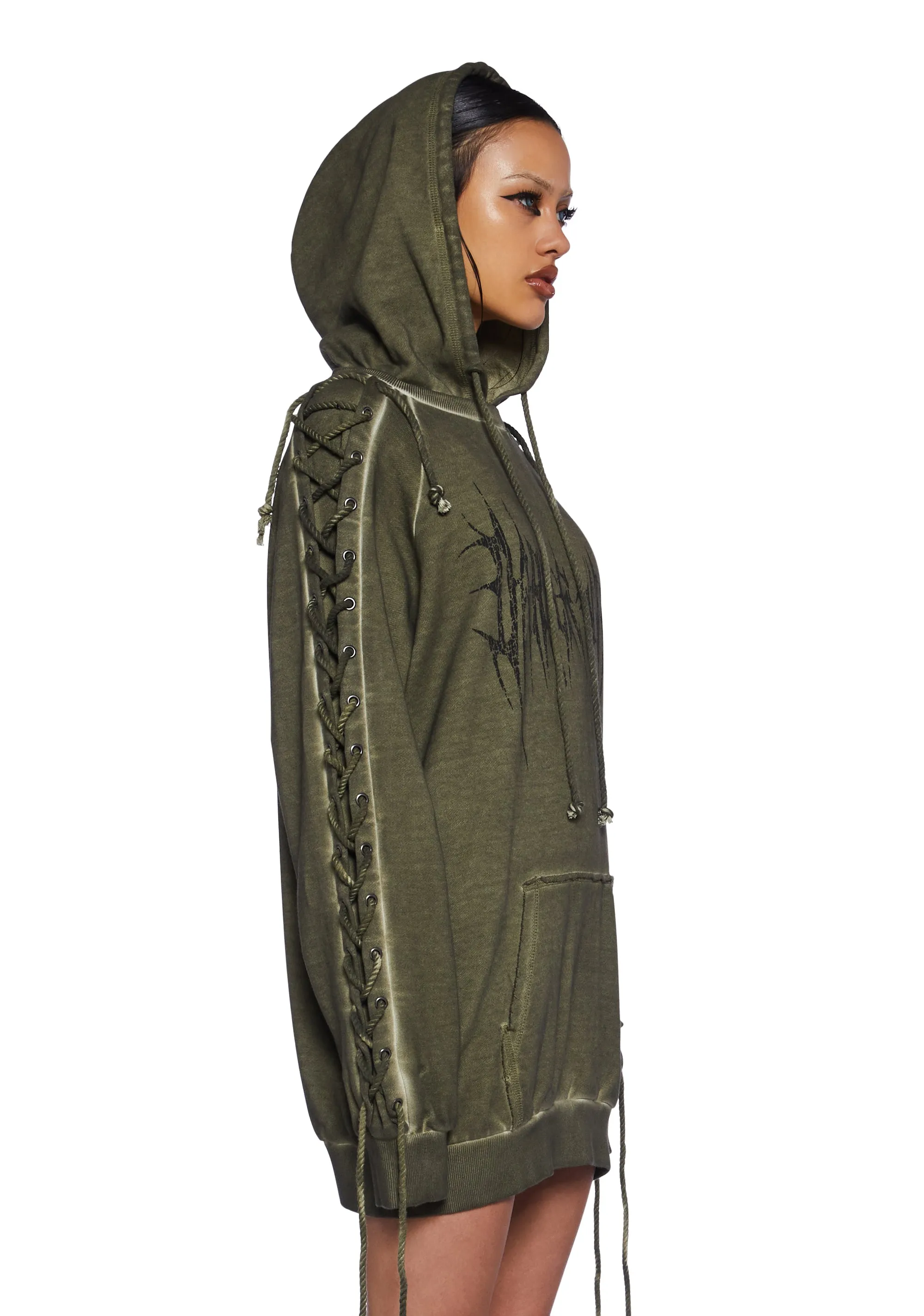 Switch Unisex Lace-Up Hoodie sold by Dolls Kill product image thumbnail 3