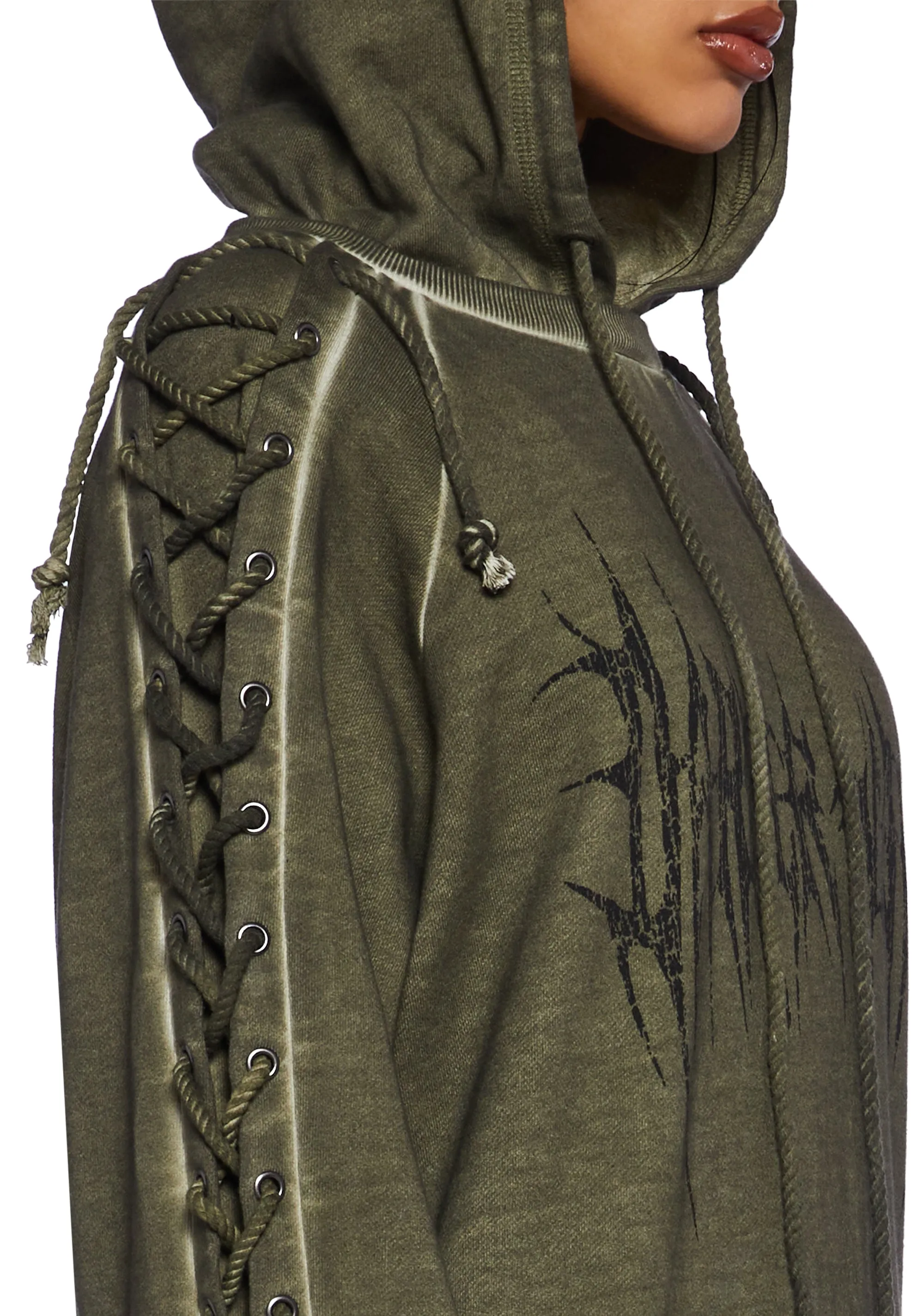 Switch Unisex Lace-Up Hoodie sold by Dolls Kill product image thumbnail 5