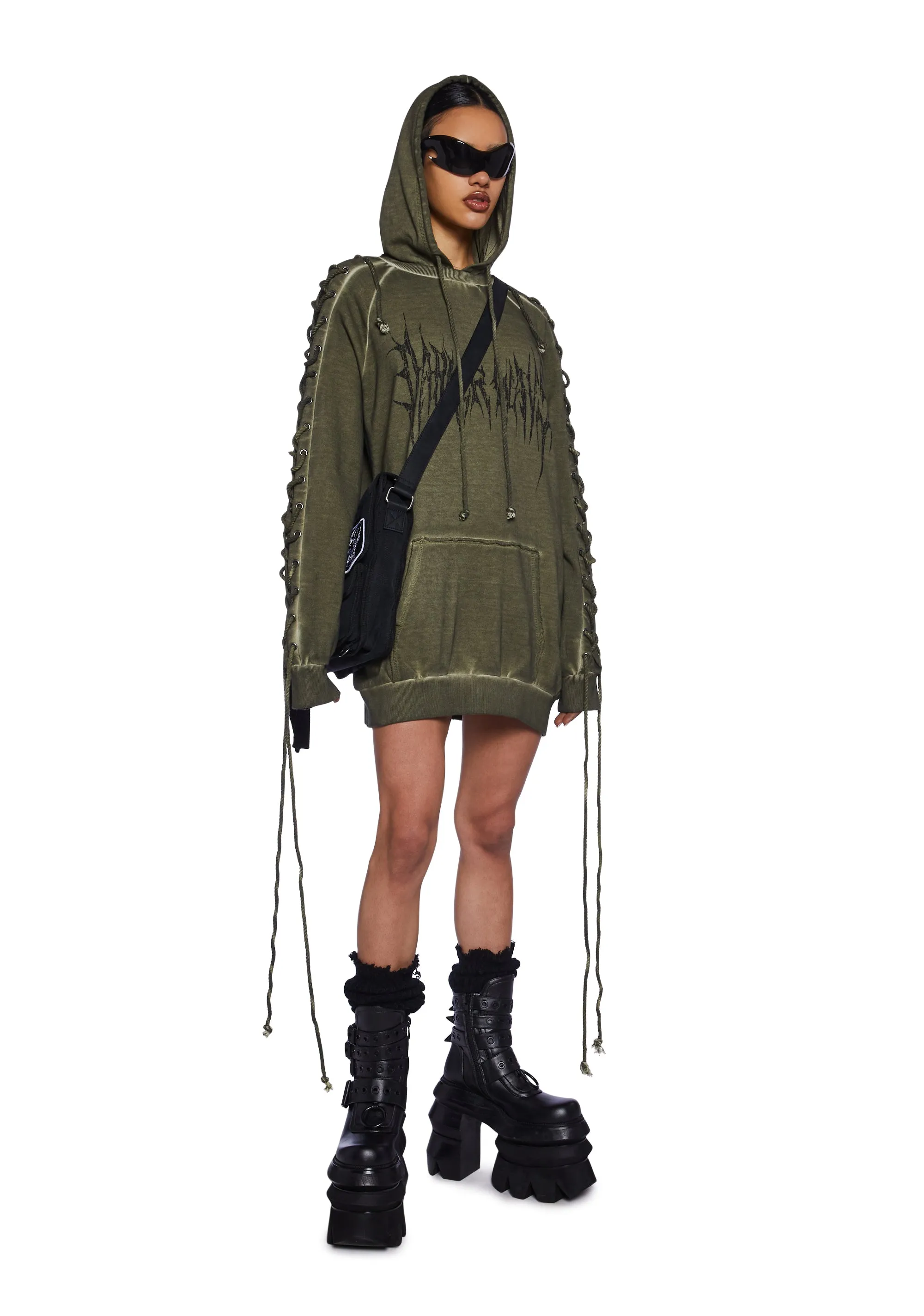 Switch Unisex Lace-Up Hoodie sold by Dolls Kill product image thumbnail 2