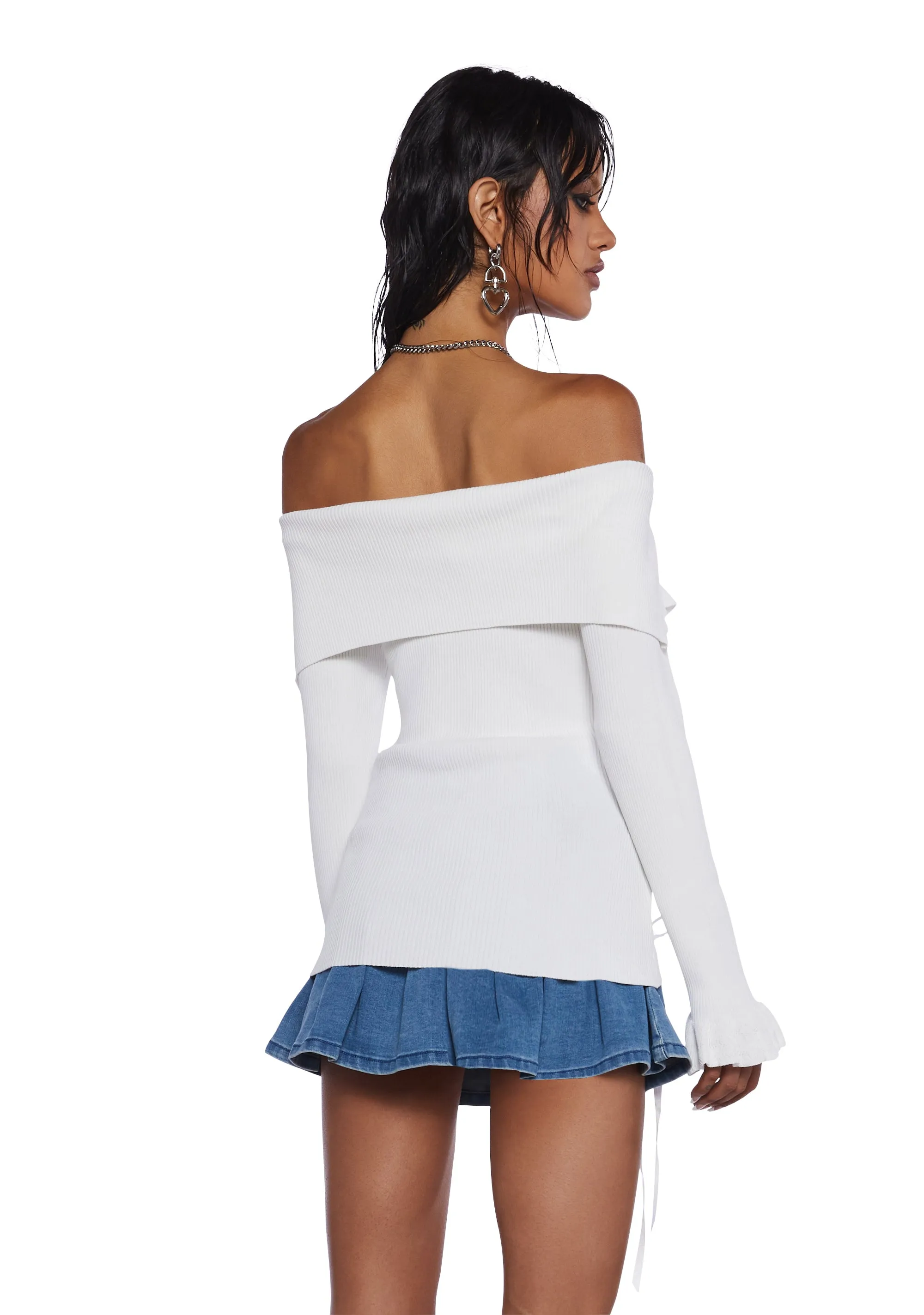 Love’s A Game Knit Cardigan - White sold by Dolls Kill product image thumbnail 4