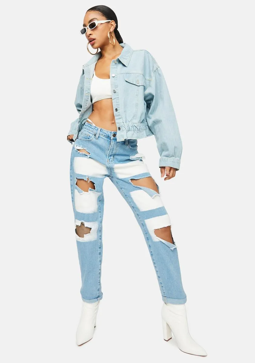 Total Icon Crop Denim Jacket sold by Dolls Kill product image thumbnail 3