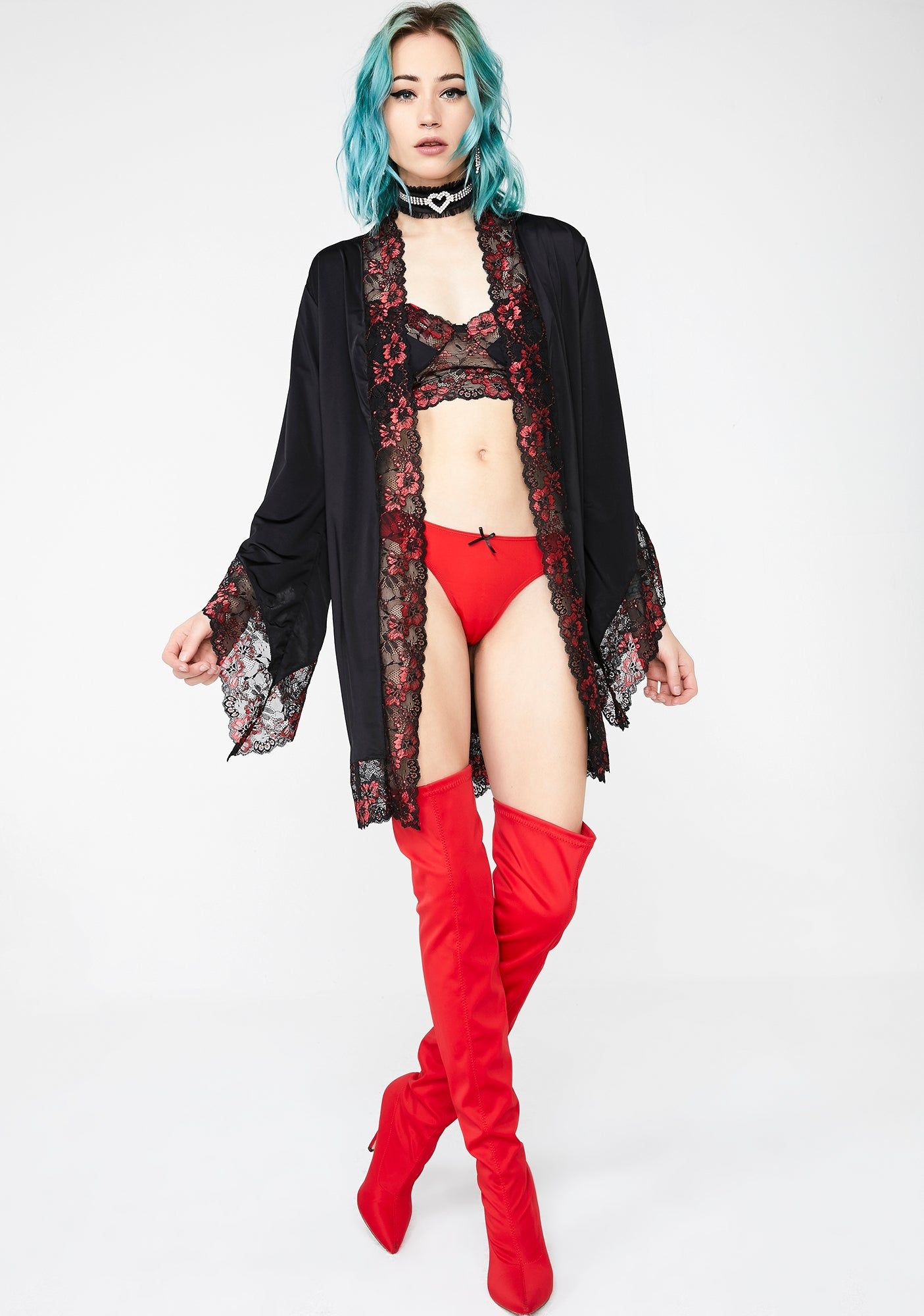 Silky Seductress Robe sold by Dolls Kill product image thumbnail 3