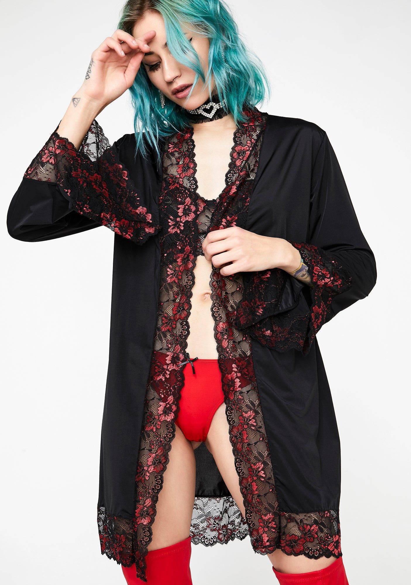 Silky Seductress Robe sold by Dolls Kill product image thumbnail 2