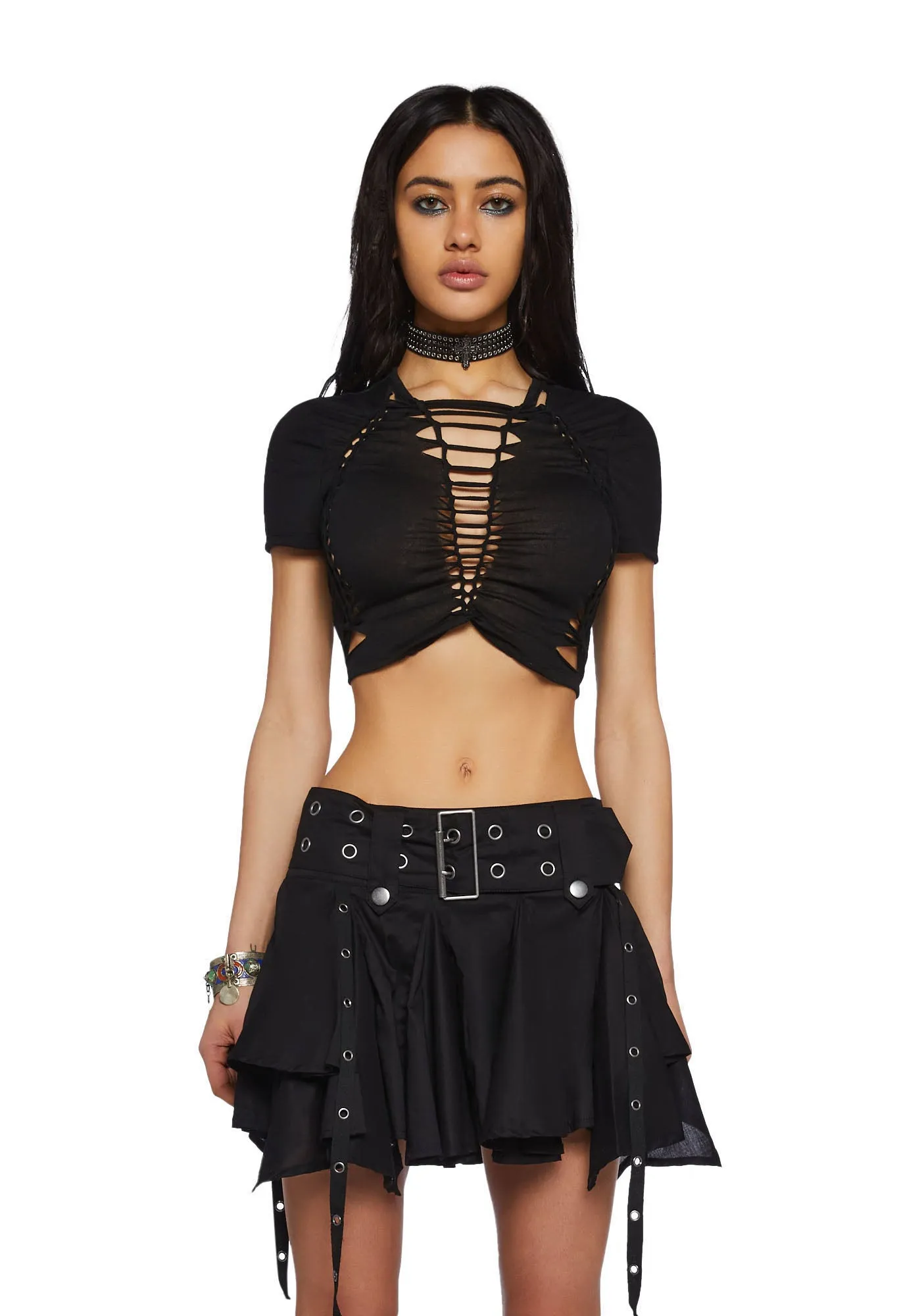 You’re All I Need Shredded Crop Top sold by Dolls Kill