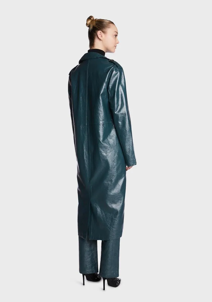 Roz Faux Leather Longline Coat sold by Dolls Kill product image thumbnail 5