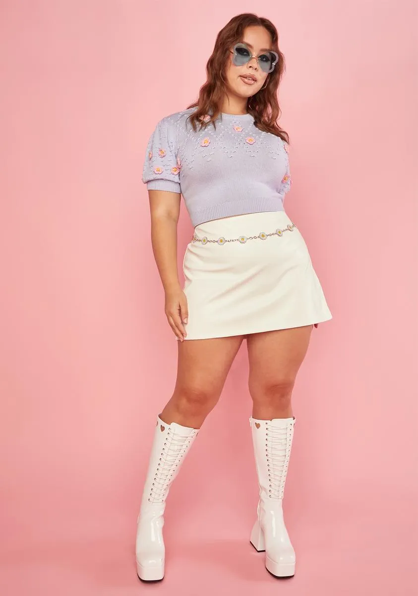 Plus Tripping Daisies A-Line Mini Skirt sold by Dolls Kill product image thumbnail 3