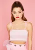 Blush In Love Again Organza Ruffle Crop Top sold by Dolls Kill