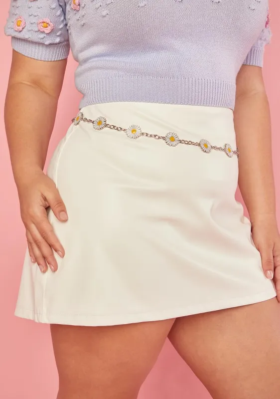 Plus Tripping Daisies A-Line Mini Skirt sold by Dolls Kill