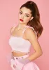 Blush In Love Again Organza Ruffle Crop Top sold by Dolls Kill
