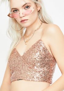 Champagne Fun Nights Sequin Top sold by Dolls Kill