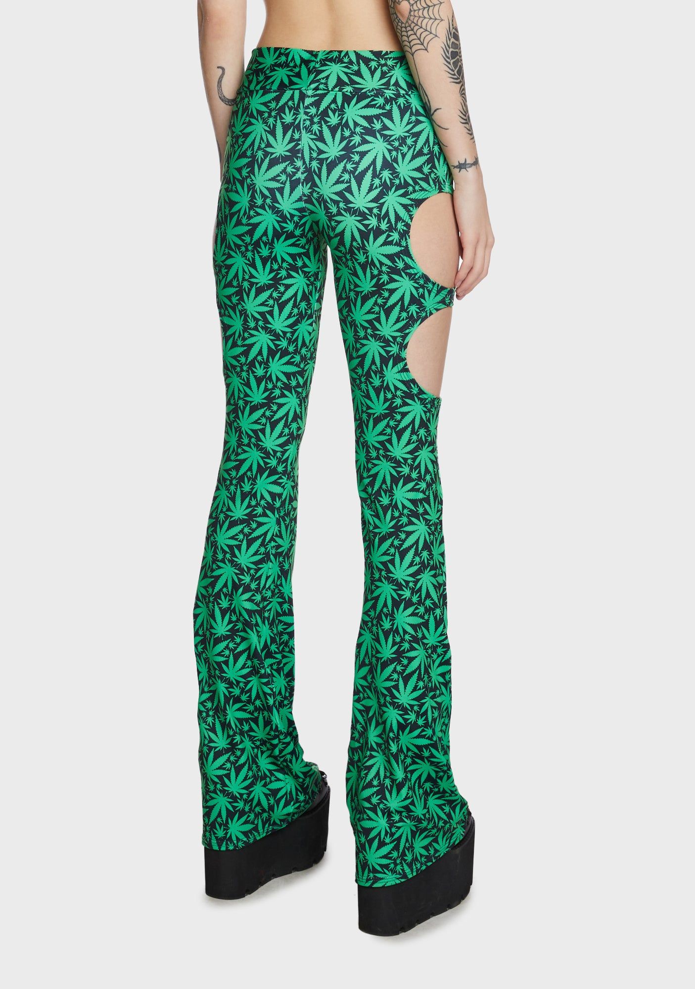 Puff Puff Cut Out Flare Bottoms sold by Dolls Kill product image thumbnail 4