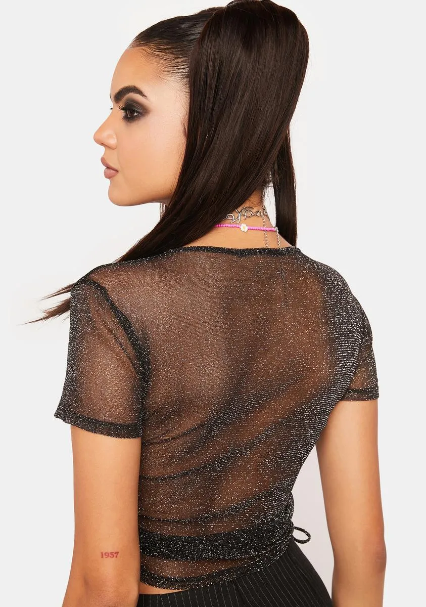 Rumor Has It Mesh Shimmer Top sold by Dolls Kill product image thumbnail 4