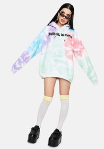 Tie Dye Embroidered Logo Hoodie sold by Dolls Kill