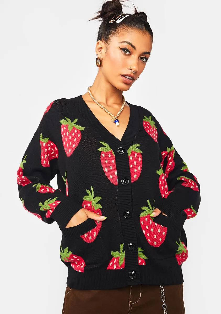 Strawberry Cotton Cardigan sold by Dolls Kill