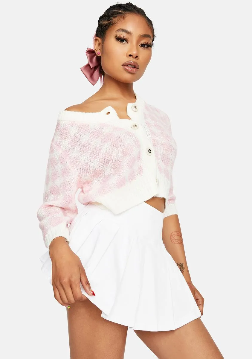 Blush Posh Attitude Gingham Fuzzy Cardigan sold by Dolls Kill product image thumbnail 2